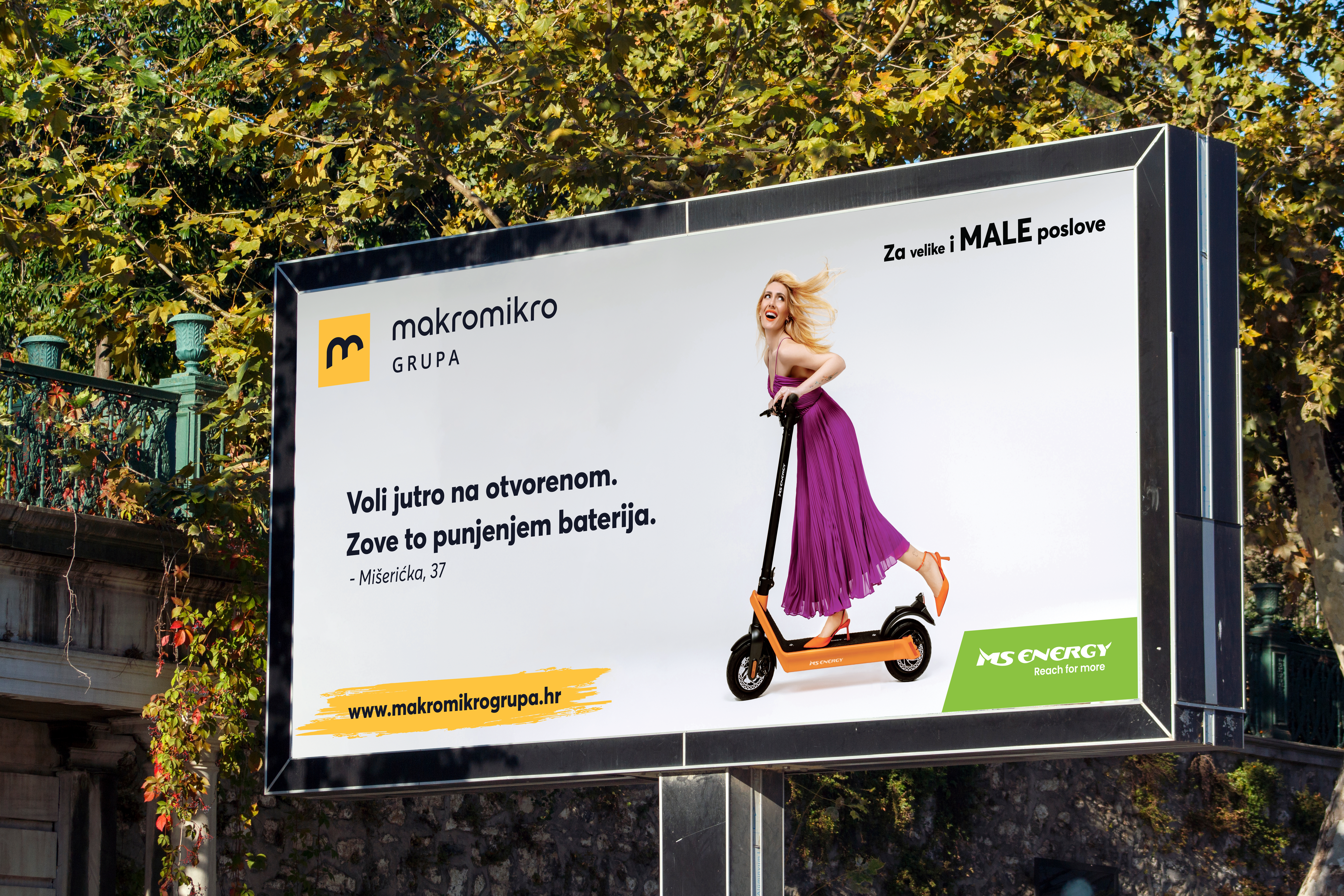 Croatian radio presenter Ivana Miseric rides an electric scooter.