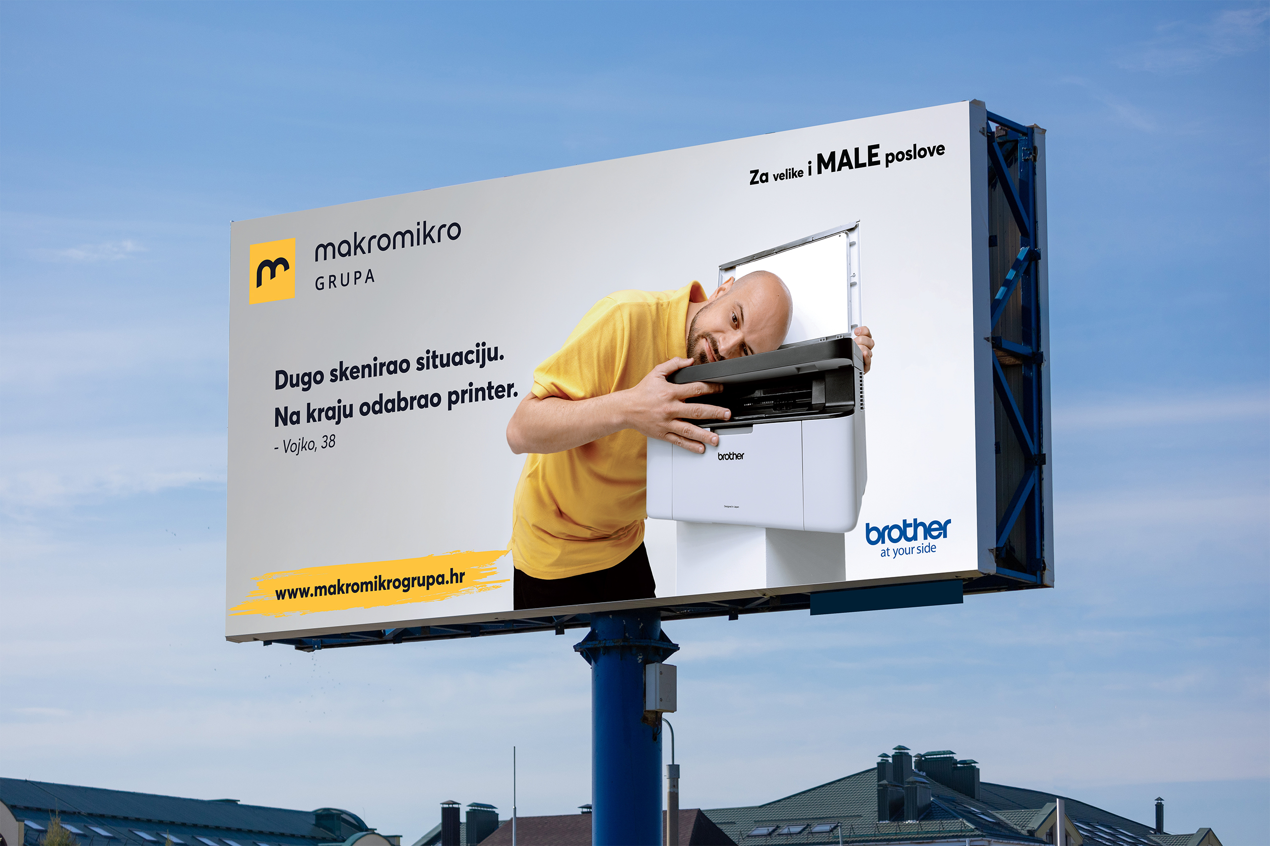 Croatian rapper Vojko V leaned his head on the copier.