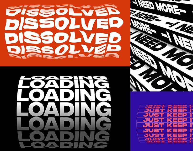 letters in cylindrical shapes