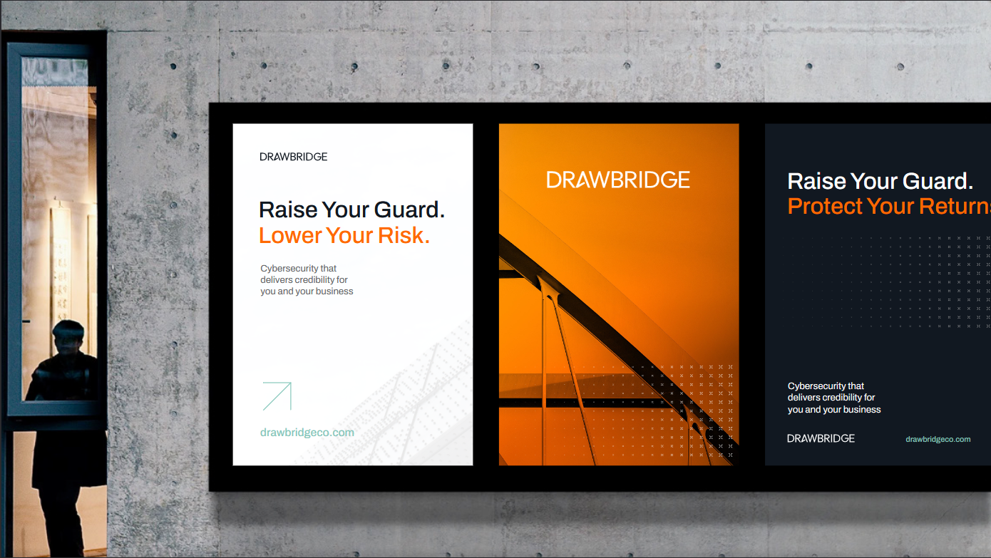 drawbridge brand in mockup posters