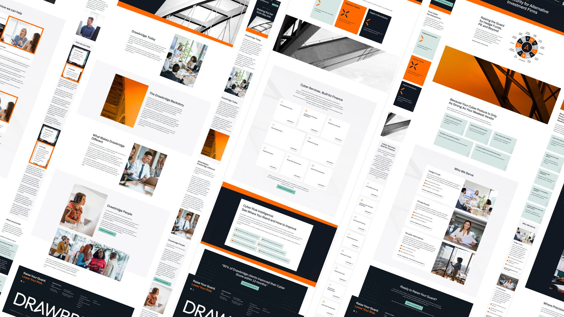 drawbridge website in mockups