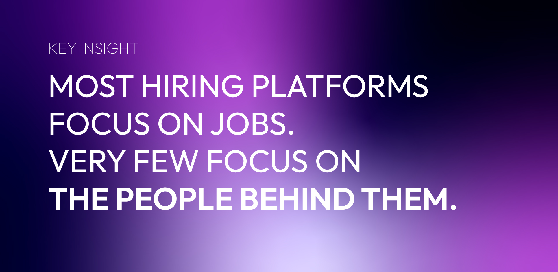 key insight for talentsripe visual branding. Most hiring platforms focus on jobs. Very few focus on the people behind them